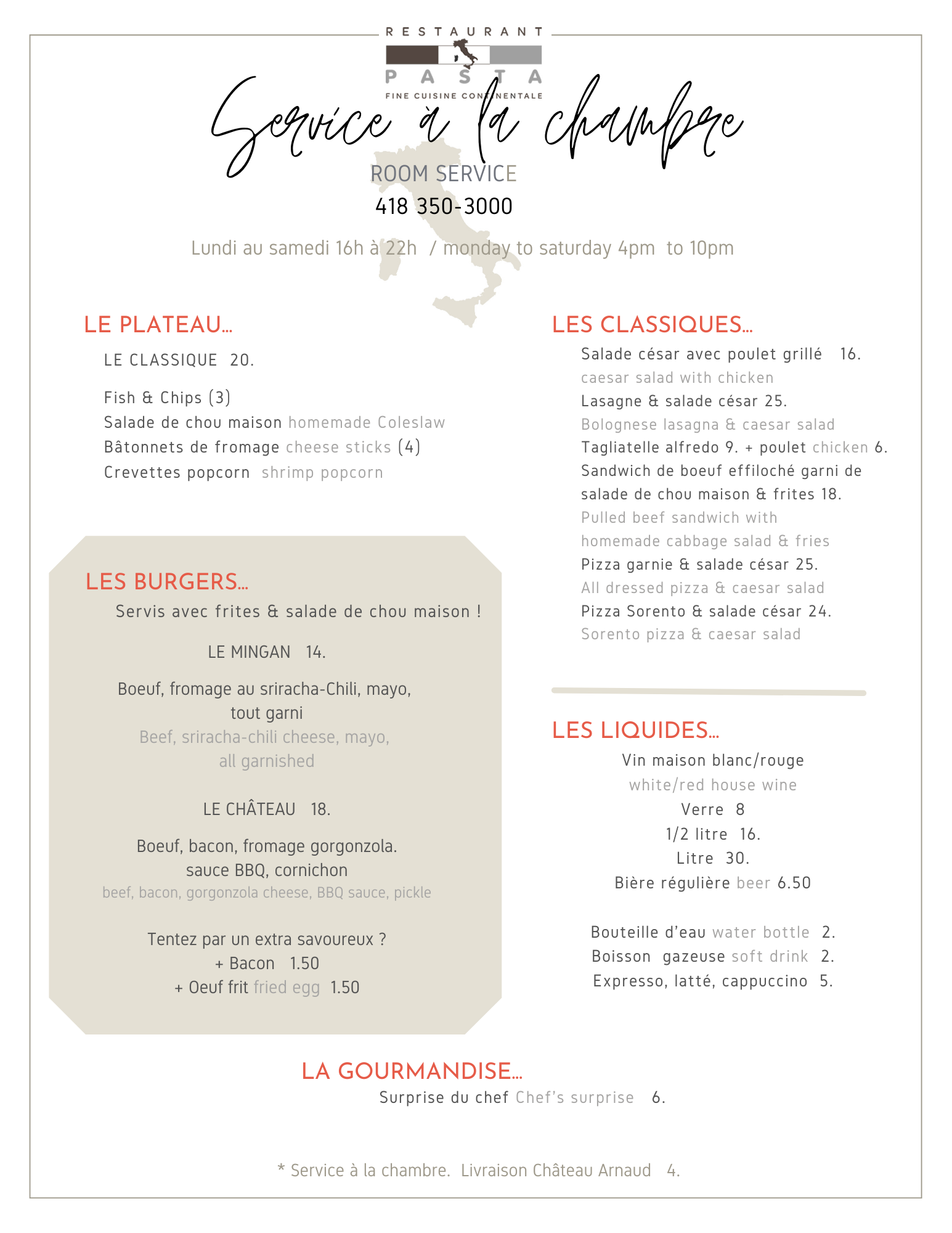 Service aux chambres